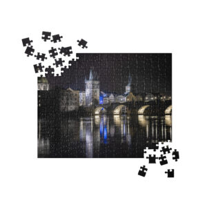 Prague Czechi | Charles Bridge at Night Jigsaw Puzzle
