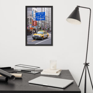 Tokyo Japan Yellow City Taxi Framed Photo